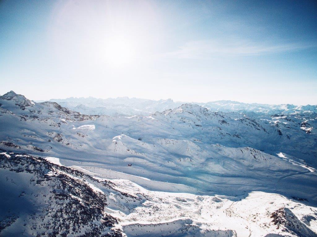 Les Trois Vallees France view with snow
